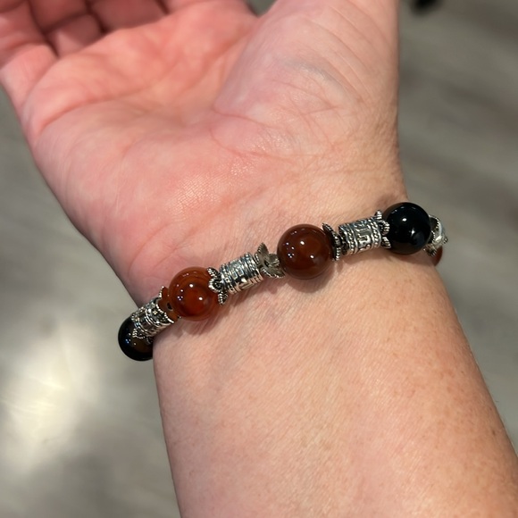20216 Bloodstone (brown/black/orange) bracelet - Picture 6 of 6